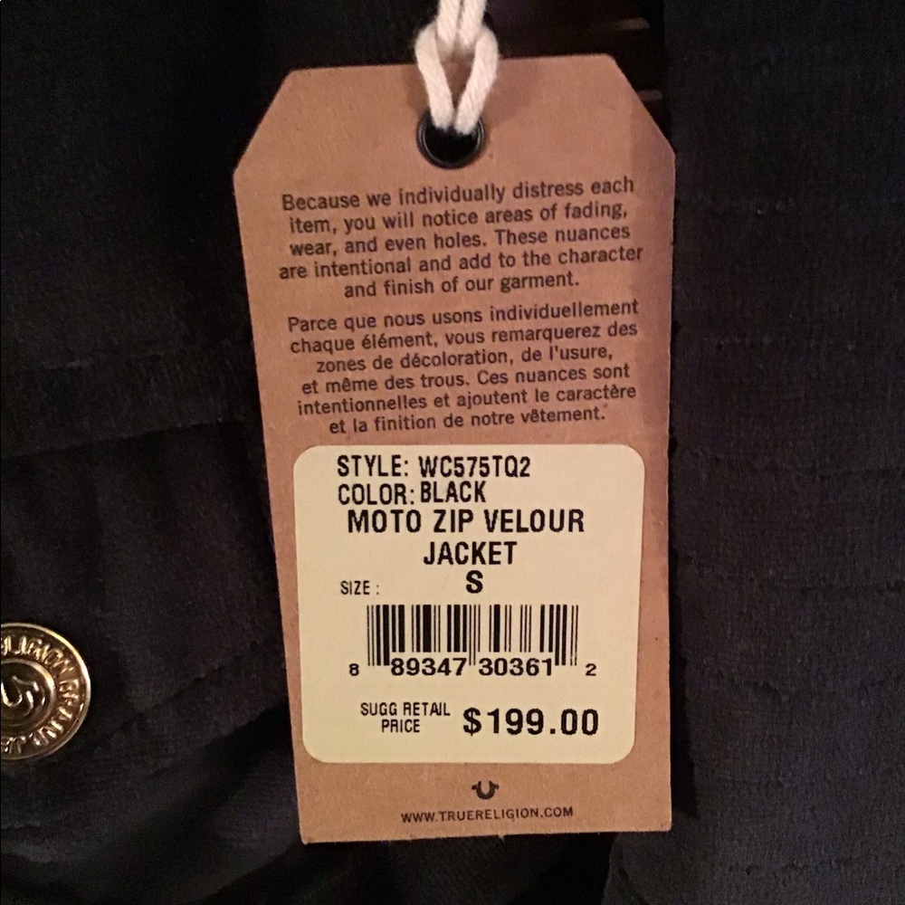 💵🥀TRUE RELIGION NWT MOTO velvet-like fabric🥂2X HP - Picture 4 of 10
